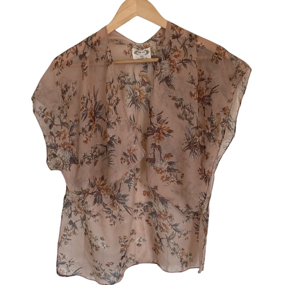 Mia Joy Kids Kimono M Blush Pink Floral Flowy Boho‎ Cottagecore
